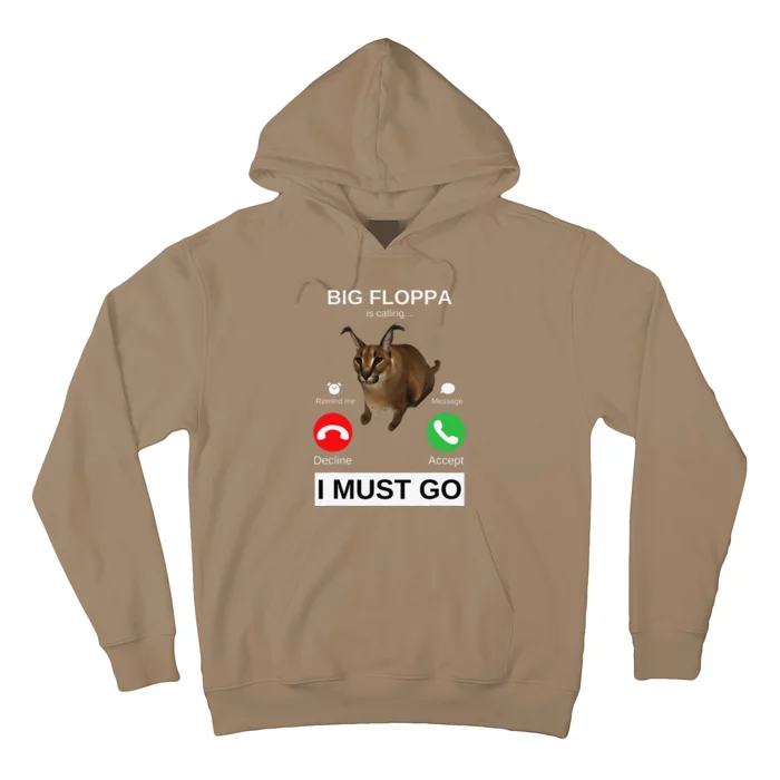 Big Floppa Is Calling Funny Caracal Big Cat Meme Hoodie