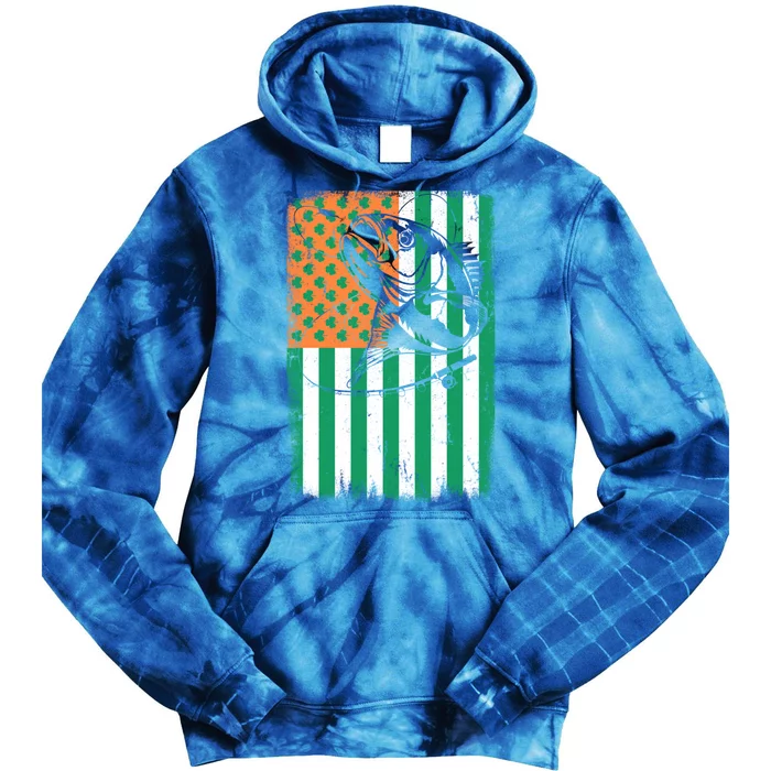 Bass Fishing Irish American Flag St Patrick's Day Fisher Meaningful Gift Tie Dye Hoodie