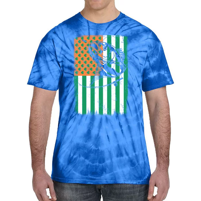 Bass Fishing Irish American Flag St Patrick's Day Fisher Meaningful Gift Tie-Dye T-Shirt