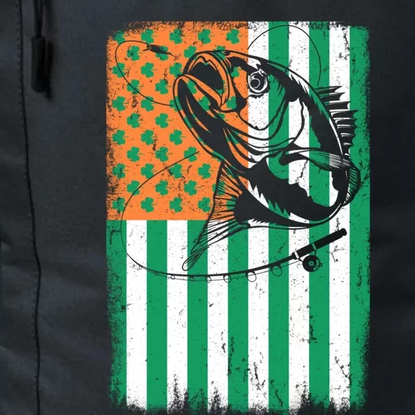 Bass Fishing Irish American Flag St Patrick's Day Fisher Meaningful Gift Daily Commute Backpack