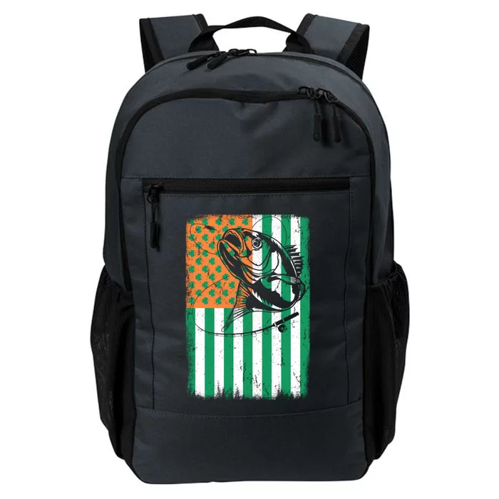 Bass Fishing Irish American Flag St Patrick's Day Fisher Meaningful Gift Daily Commute Backpack