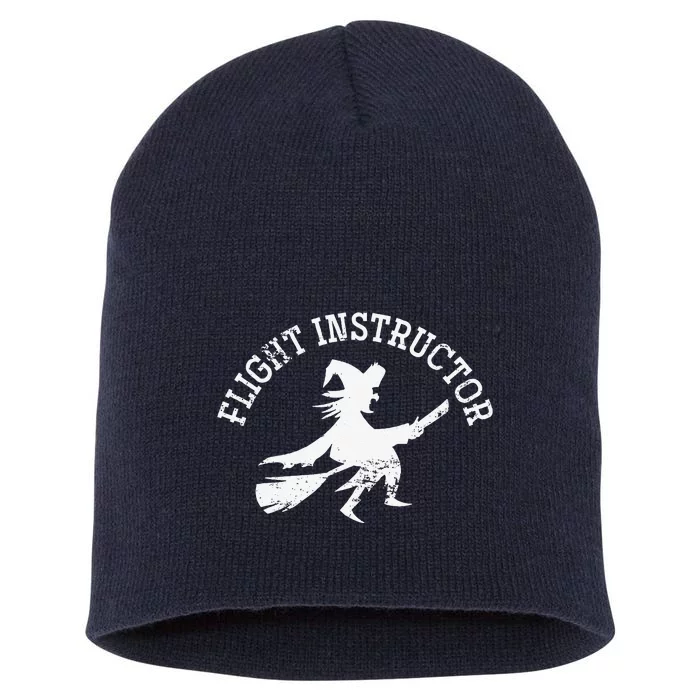 Broomstick Flight Instructor Funny Halloween Gift Witch Short Acrylic Beanie