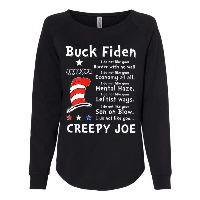 Buck Fiden I Do Not Like Your Border With No Wall Us Flag Womens California Wash Sweatshirt