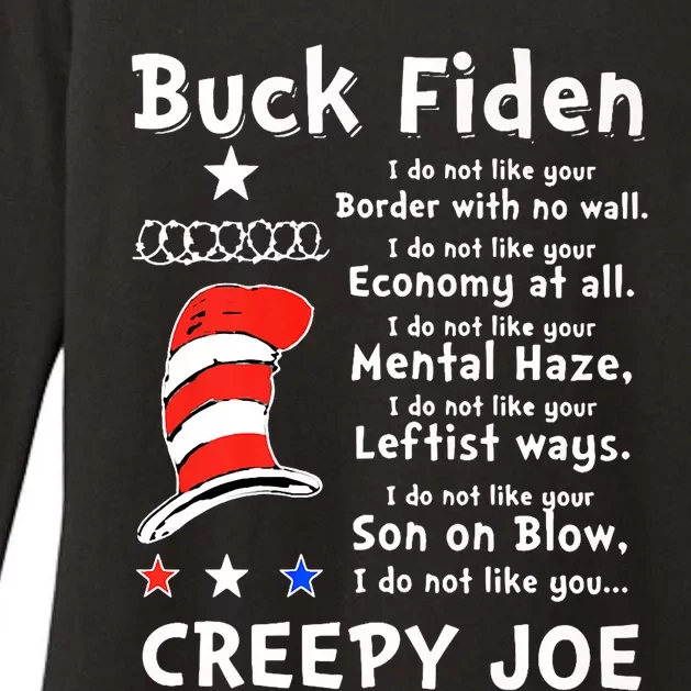 Buck Fiden I Do Not Like Your Border With No Wall Us Flag Womens CVC Long Sleeve Shirt