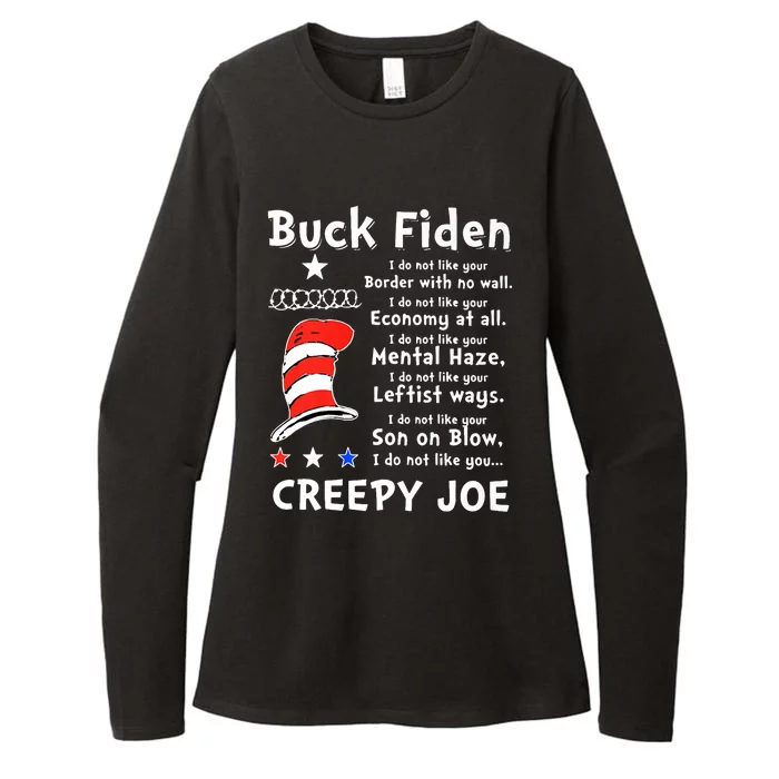 Buck Fiden I Do Not Like Your Border With No Wall Us Flag Womens CVC Long Sleeve Shirt