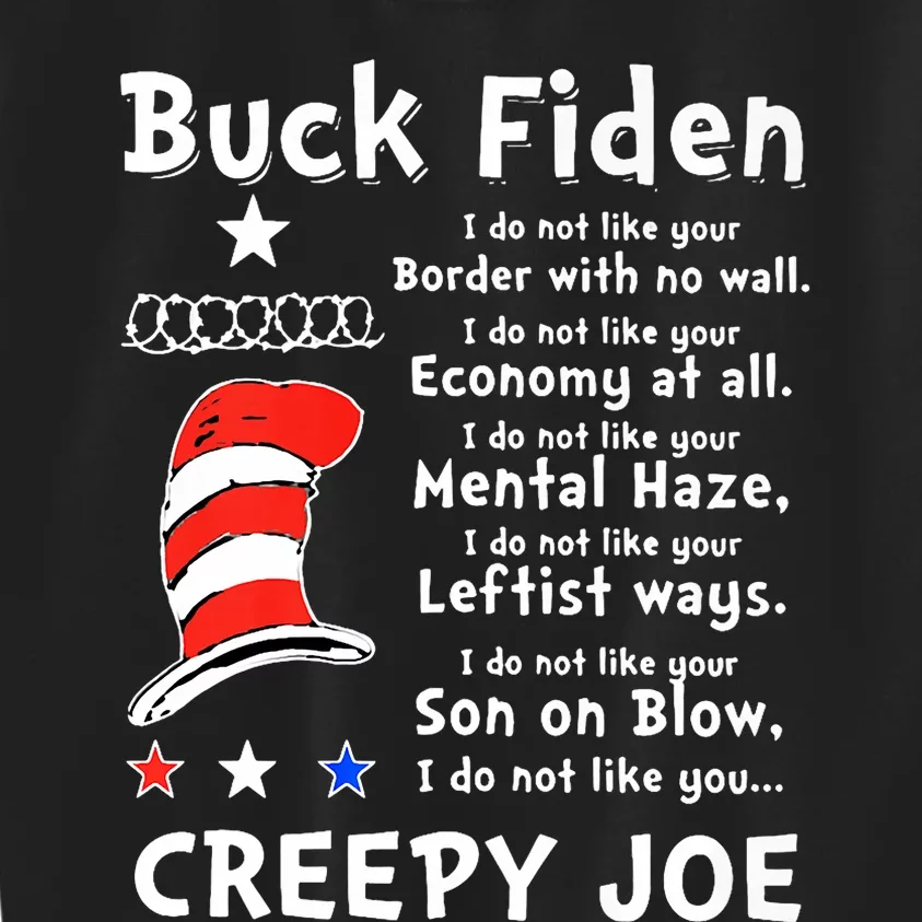 Buck Fiden I Do Not Like Your Border With No Wall Us Flag Kids Sweatshirt