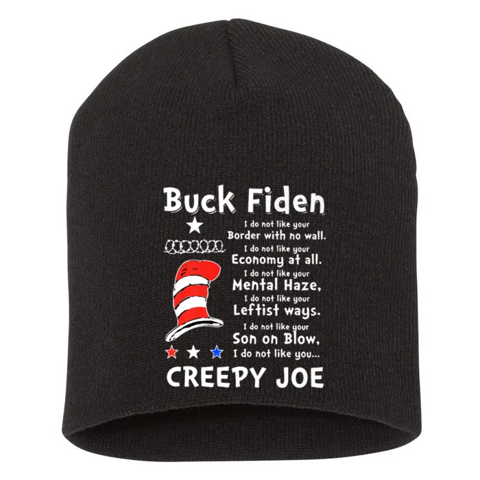 Buck Fiden I Do Not Like Your Border With No Wall Us Flag Short Acrylic Beanie