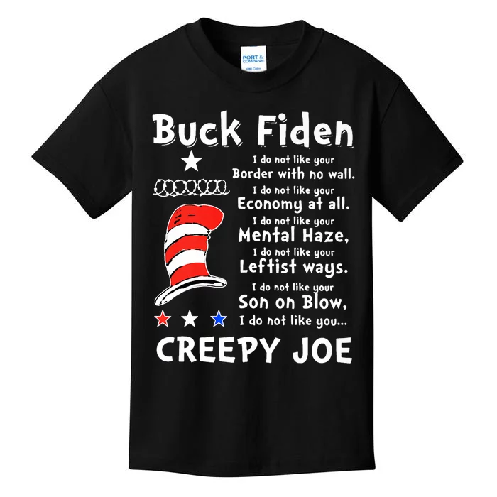 Buck Fiden I Do Not Like Your Border With No Wall Us Flag Kids T-Shirt