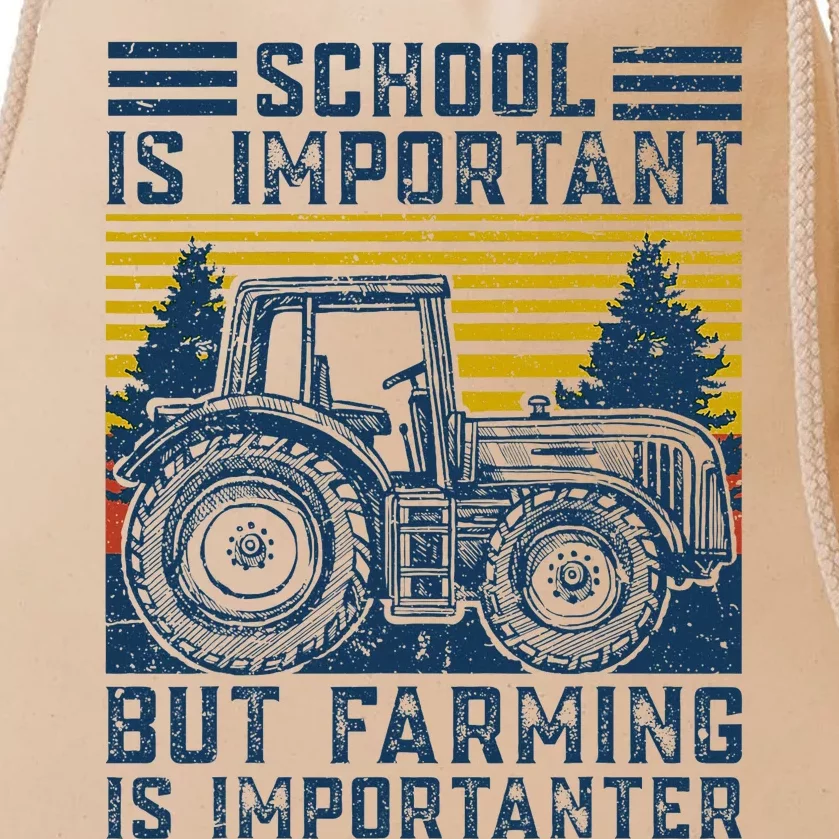 But Farming Is Importanter Farmer Tractor Funny Farm Drawstring Bag