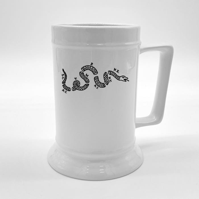 Benjamin Franklin Join Or Die Snake 1754 Revolution Gift Front & Back Beer Stein