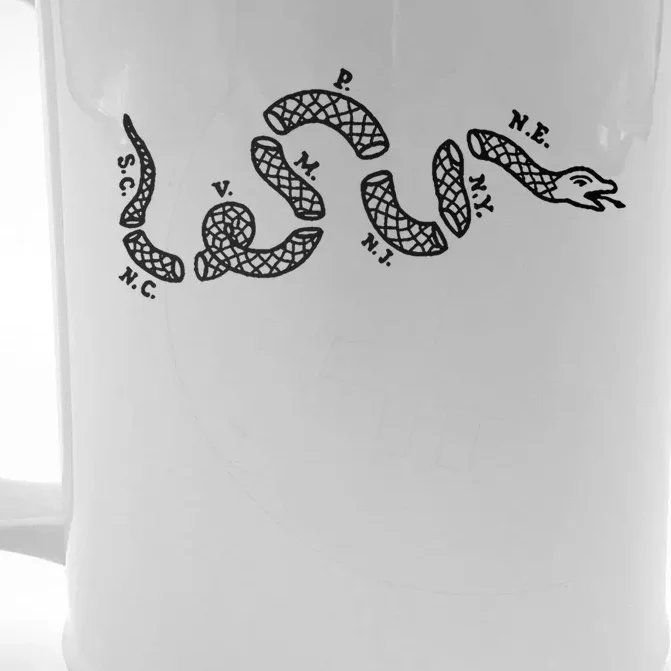 Benjamin Franklin Join Or Die Snake 1754 Revolution Gift Front & Back Beer Stein