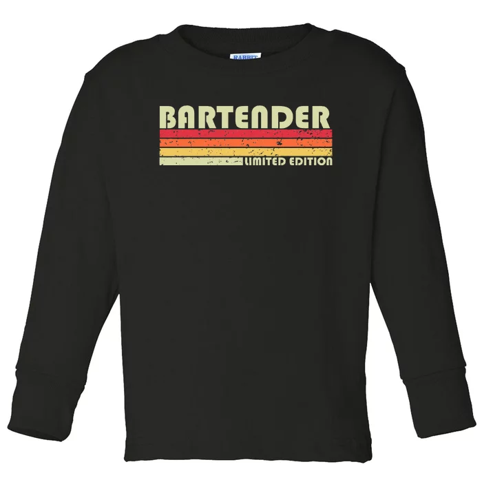 BARTENDER Funny Job Title Profession Birthday Worker Idea Toddler Long Sleeve Shirt