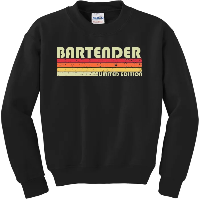 BARTENDER Funny Job Title Profession Birthday Worker Idea Kids Sweatshirt