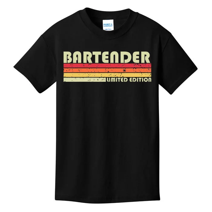 BARTENDER Funny Job Title Profession Birthday Worker Idea Kids T-Shirt