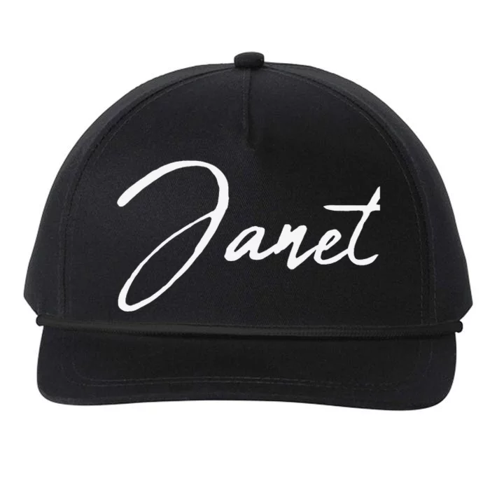 Beautiful Feminine Janet Handwritten Font Snapback Five-Panel Rope Hat