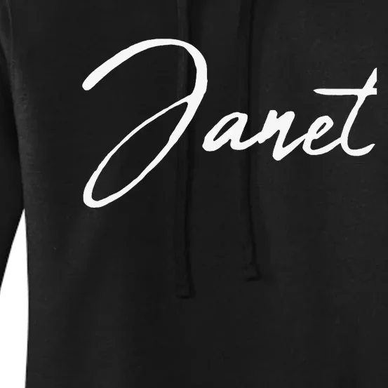 Beautiful Feminine Janet Handwritten Font Women's Pullover Hoodie