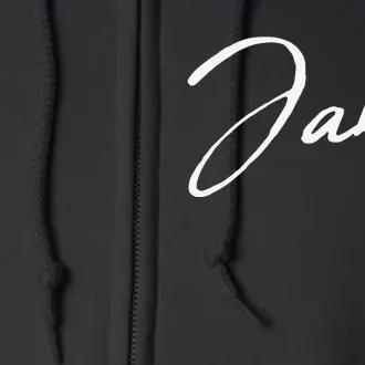 Beautiful Feminine Janet Handwritten Font Full Zip Hoodie