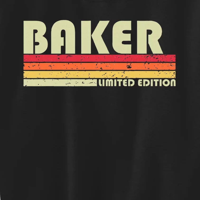 Baker Funny Job Title Profession Birthday Worker Idea Kids Sweatshirt