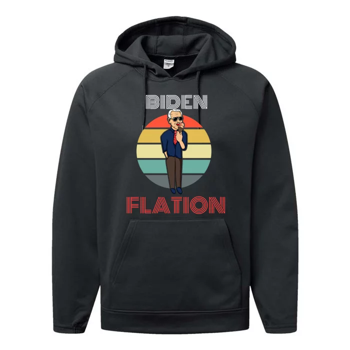 Biden Flation Joe Biden Sunset Performance Fleece Hoodie