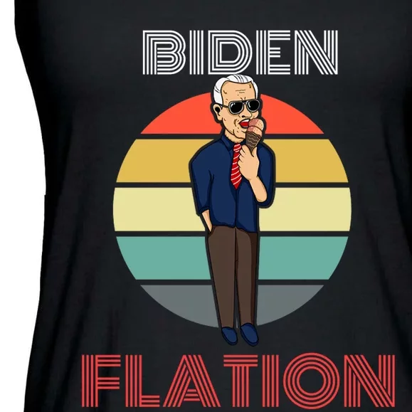 Biden Flation Joe Biden Sunset Ladies Essential Flowy Tank