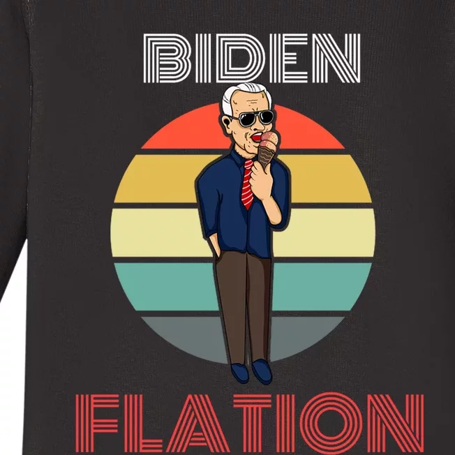 Biden Flation Joe Biden Sunset Baby Long Sleeve Bodysuit