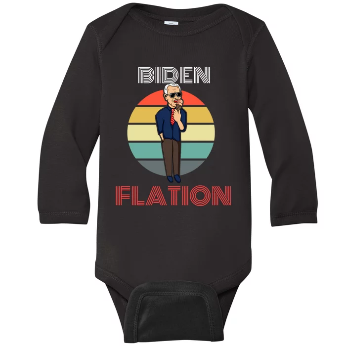 Biden Flation Joe Biden Sunset Baby Long Sleeve Bodysuit