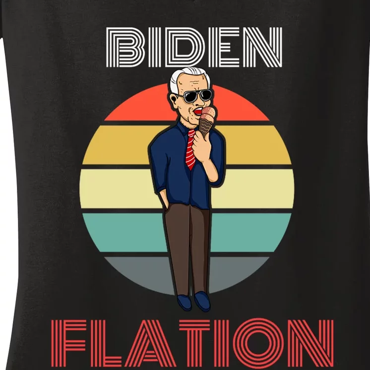 Biden Flation Joe Biden Sunset Women's V-Neck T-Shirt