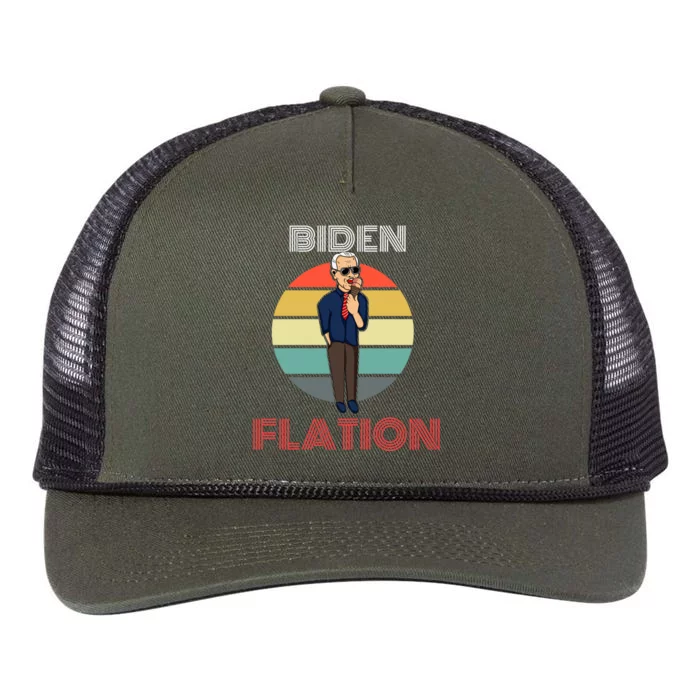 Biden Flation Joe Biden Sunset Retro Rope Trucker Hat Cap