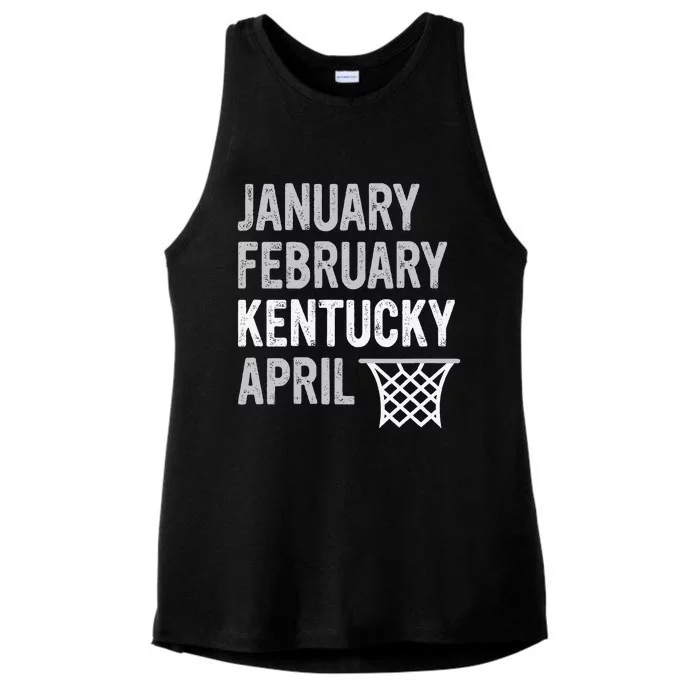 Basketball Fan January February Kentucky April Ladies Tri-Blend Wicking Tank