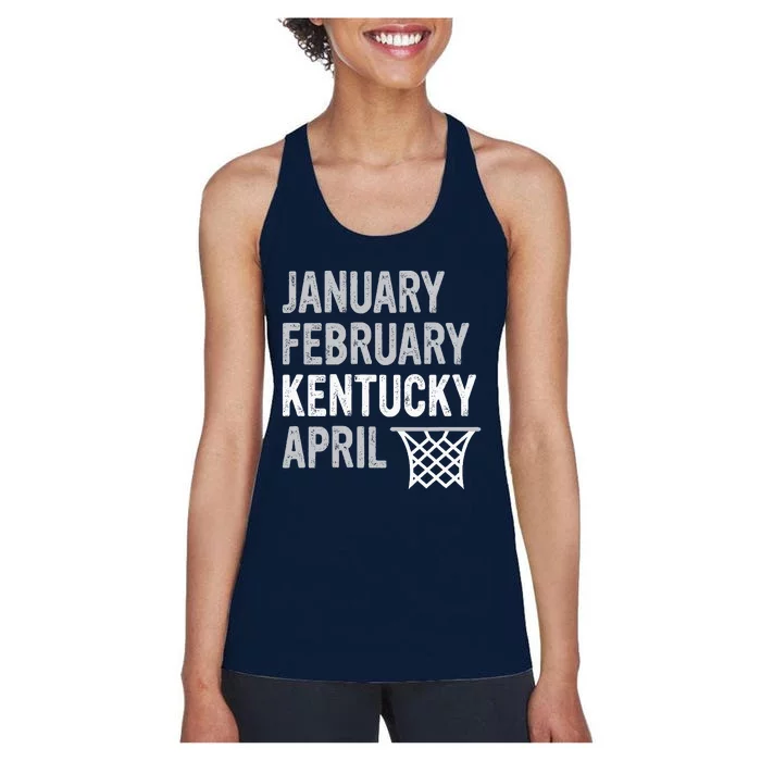 Basketball Fan January February Kentucky April Women's Racerback Tank