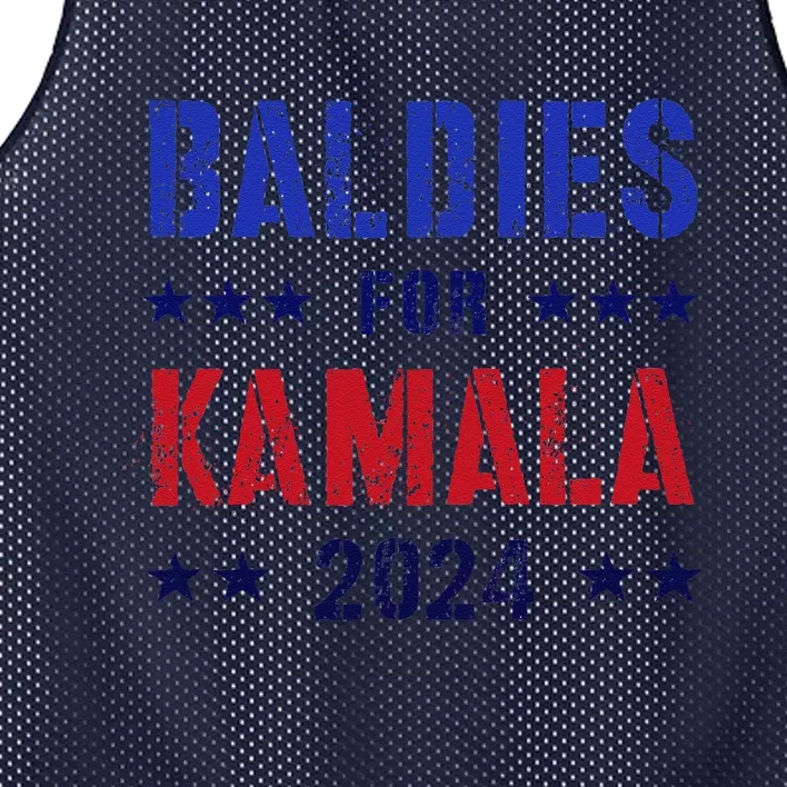 Baldies For Kamala 2024 Feminist Joyful Warrior Mesh Reversible Basketball Jersey Tank