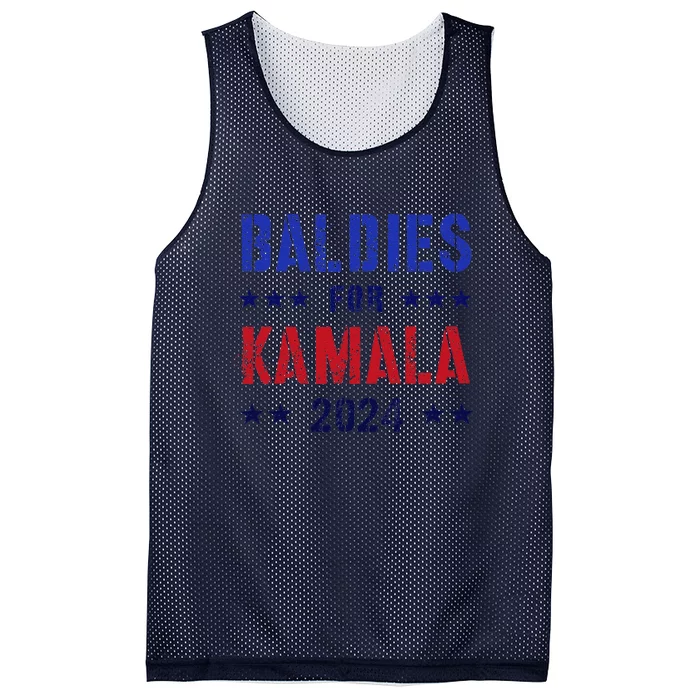 Baldies For Kamala 2024 Feminist Joyful Warrior Mesh Reversible Basketball Jersey Tank