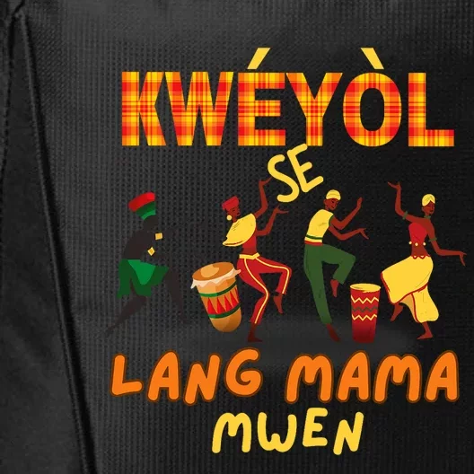 Bonne Fete Kweyol Happy Jounen Kweyol Day Saint Lucia Creole City Backpack