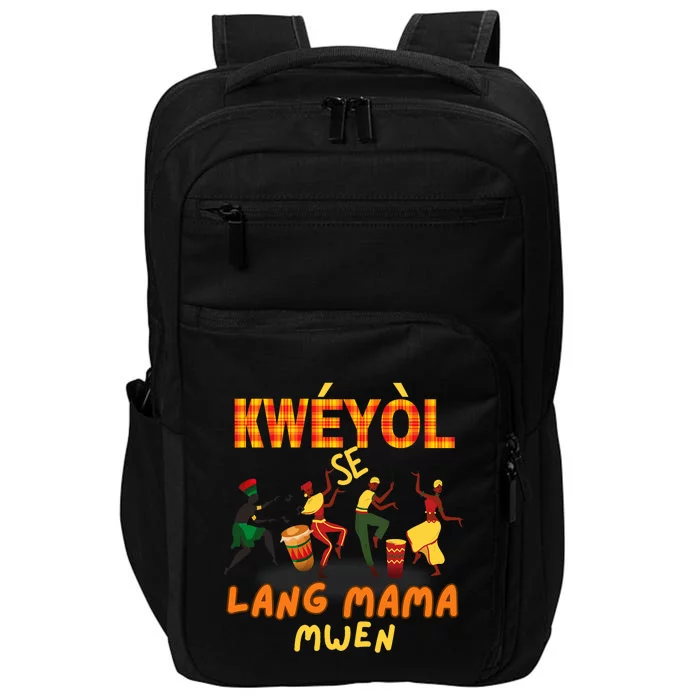 Bonne Fete Kweyol Happy Jounen Kweyol Day Saint Lucia Creole Impact Tech Backpack