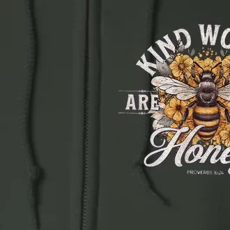 Bee Flowers Kind Words Are Like Honey Full Zip Hoodie