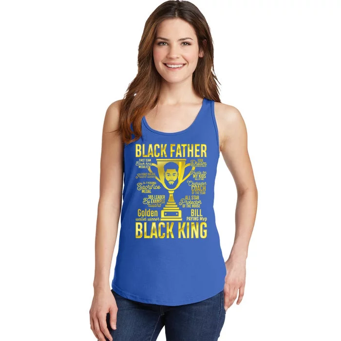 Black Father King Father's Day Juneteenth Black Dad Papa Gift Ladies Essential Tank