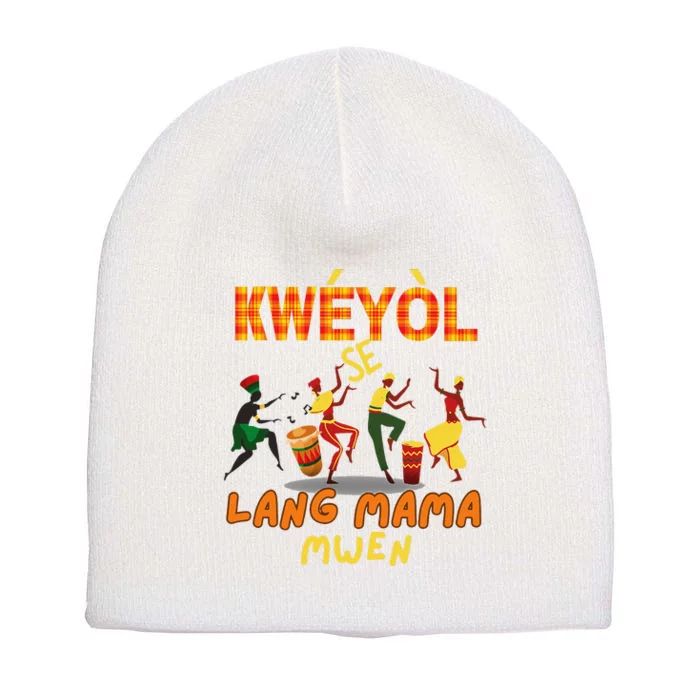 Bonne Fete Kweyol Happy Jounen Kweyol Day Saint Lucia Creole Short Acrylic Beanie