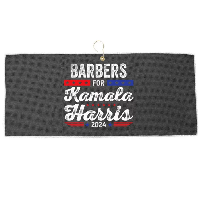 Barbers For Kamala 2024 Kamala Harris For President Large Microfiber Waffle Golf Towel