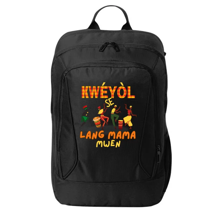 Bonne Fete Kweyol Happy Jounen Kweyol Day Saint Lucia Creole City Backpack