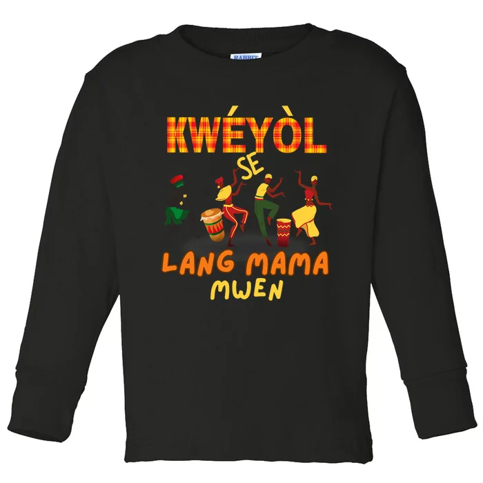 Bonne Fete Kweyol Happy Jounen Kweyol Day Saint Lucia Creole Toddler Long Sleeve Shirt