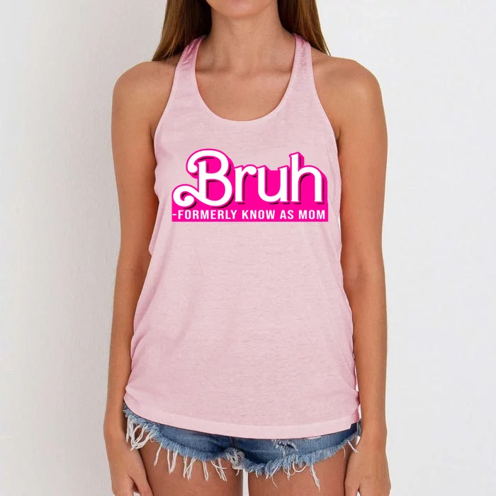 Bruh Formerly Known As Mom Funny Women's Knotted Racerback Tank