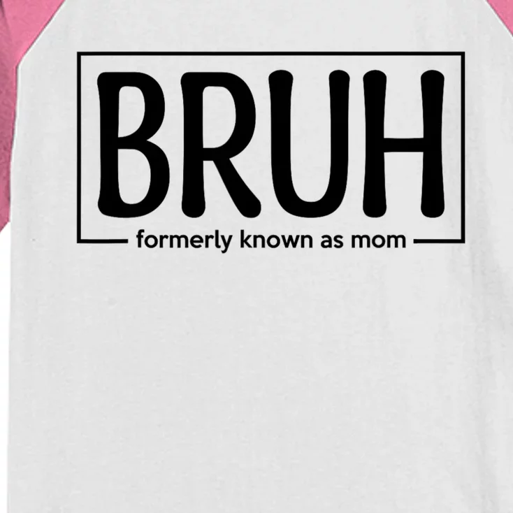 Bruh Formerly Known As Mom Funny Kids Colorblock Raglan Jersey