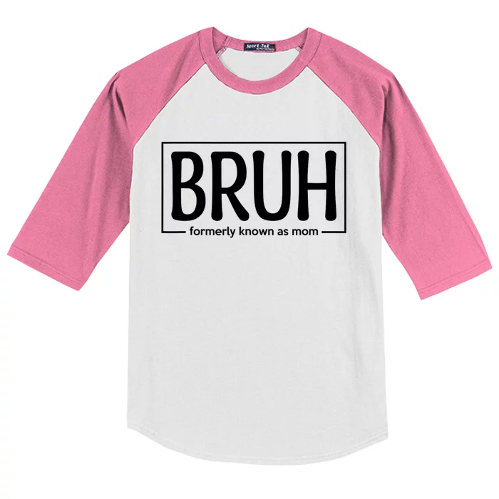 Bruh Formerly Known As Mom Funny Kids Colorblock Raglan Jersey