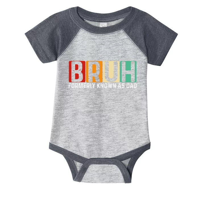 Bruh Formerly Known As Dad Funny FatherS Day Infant Baby Jersey Bodysuit