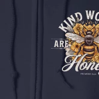 Bee Flowers Kind Words Are Like Honey Cute Full Zip Hoodie