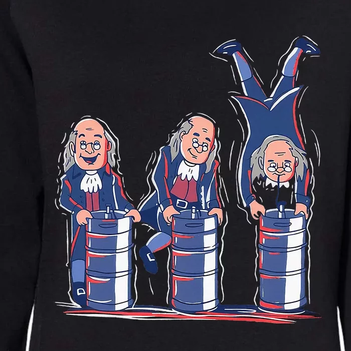 Benjamin Franklin Keg Stand Funny Womens California Wash Sweatshirt