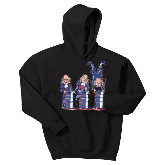 Benjamin Franklin Keg Stand Funny Kids Hoodie