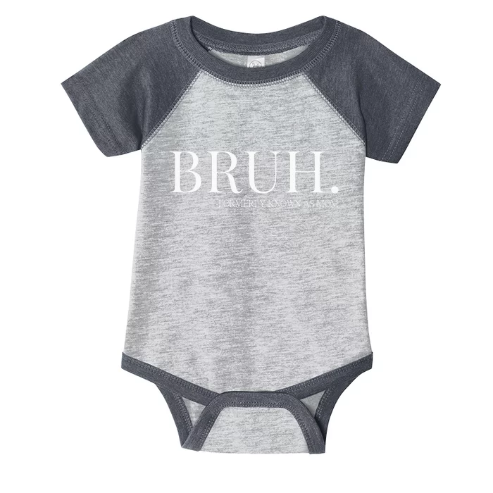 bruh formerly known as mom Infant Baby Jersey Bodysuit