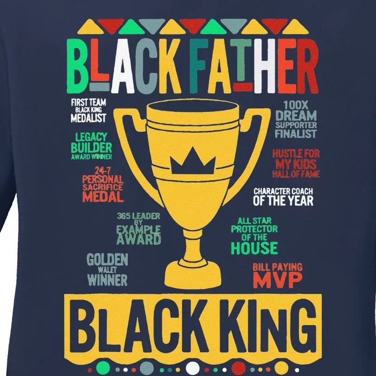 Black Father King Fathers Day Dad Matter Husband Dope Leader Gift Ladies Long Sleeve Shirt