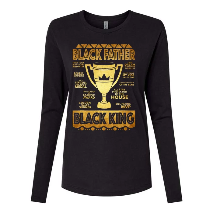 Black Father King Fathers Day Dad Husband Dope Leader Womens Cotton Relaxed Long Sleeve T-Shirt